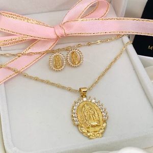 Morena & Proud 14k gold plated Virgin Mary set